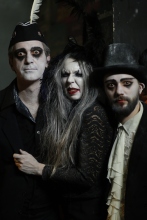 Don (left) with the Electric Sideshow band: The Spookestra