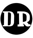 DR logo RUND schwarz weiss